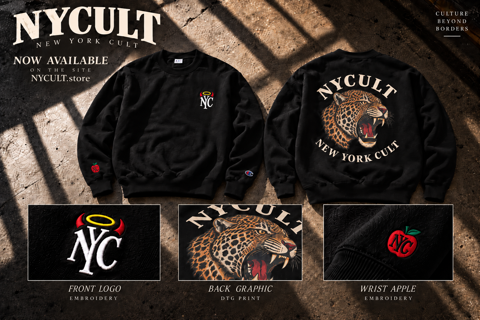 NYCULT New York Cult Leopard Champion Crewneck